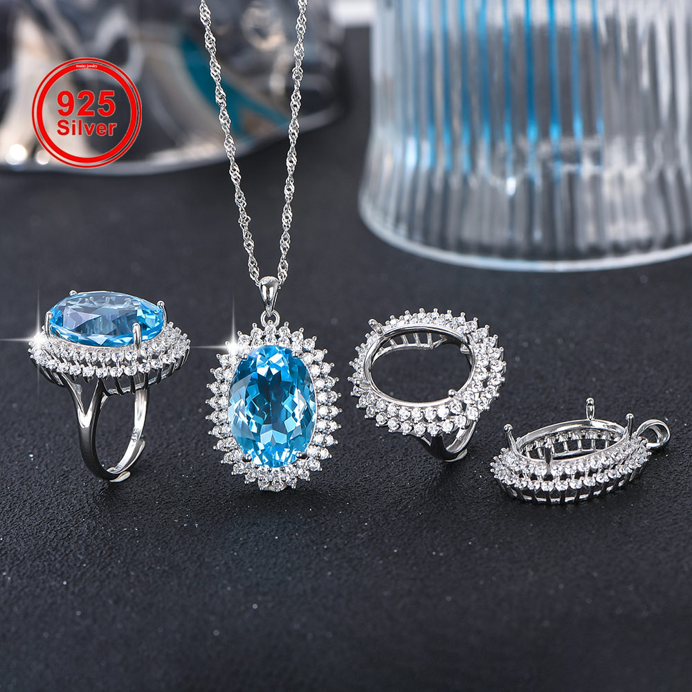 Sterling Silver Ring - 13x18mm S925 Sterling Silver Ring Pendant