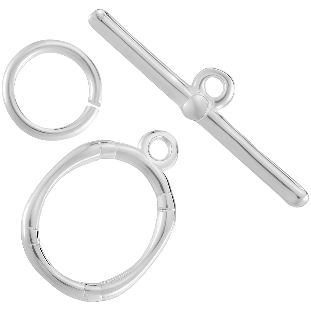 Brass Toggle Clasps with Brass - Sterling Silver Ring recension och pris