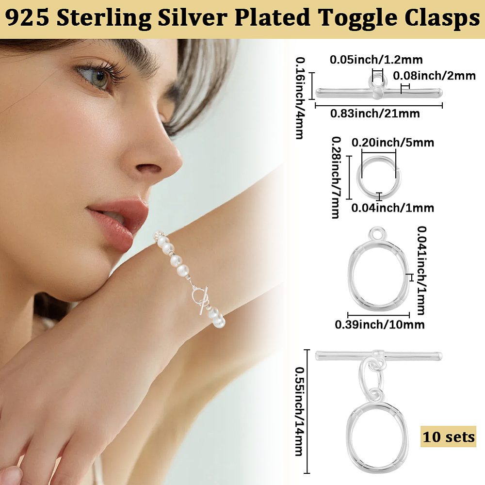 Brass Toggle Clasps with Brass - Sterling Silver Ring recension och pris