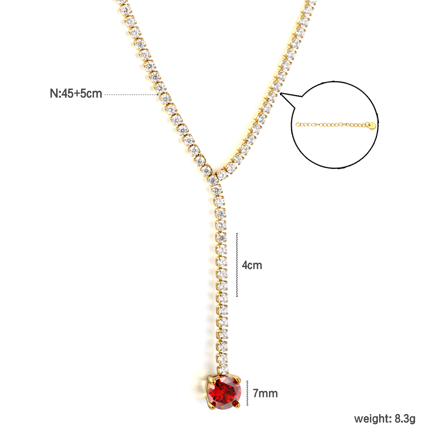 Red Cubic Zirconia Tennis Neck - Tennis Bracelet Cubic recension och pris