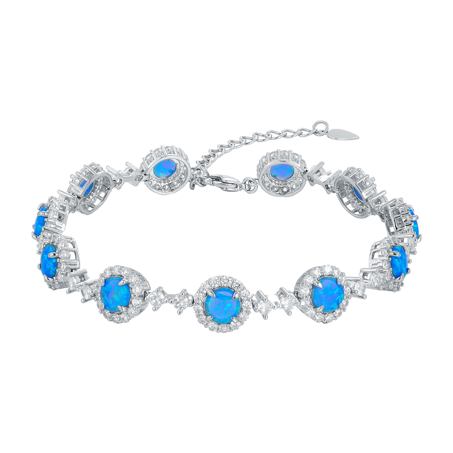 Dainty Round Blue Fire Opal Te - Tennis Bracelet Cubic recension och pris