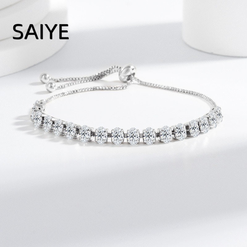 925 Sterling Silver Heart Cubi - Tennis Bracelet Cubic recension och pris