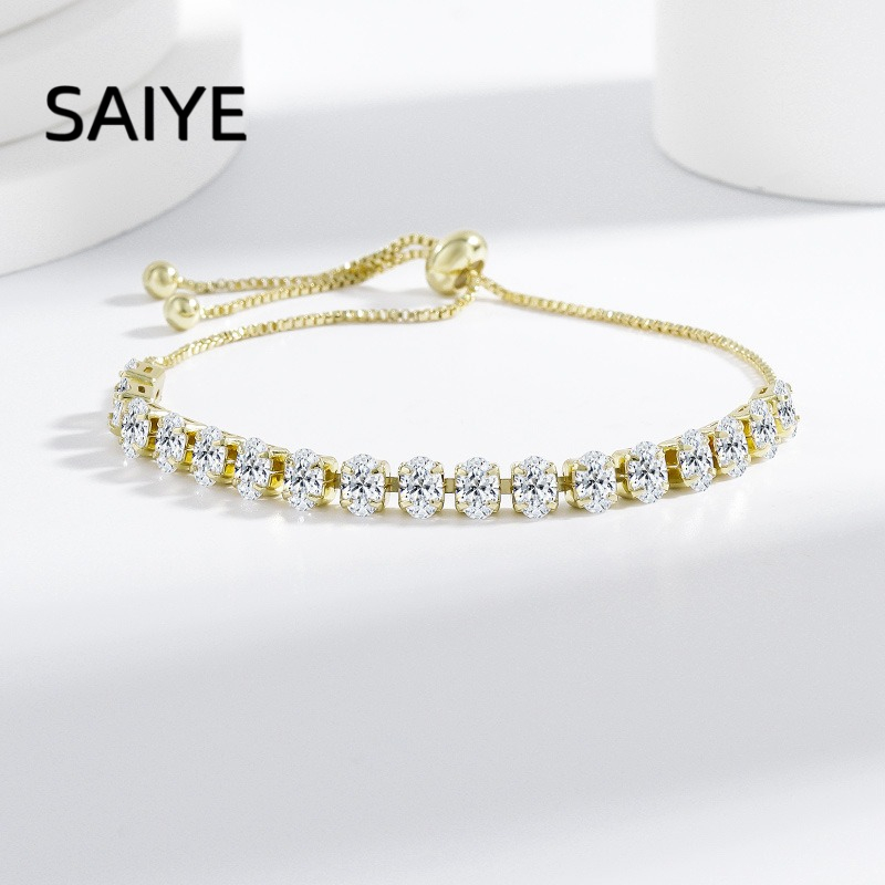 925 Sterling Silver Heart Cubi - Tennis Bracelet Cubic recension och pris