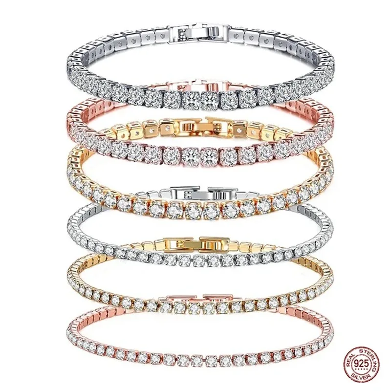 Hip hop 925 sterling silver cu - Tennis Bracelet Cubic recension och pris