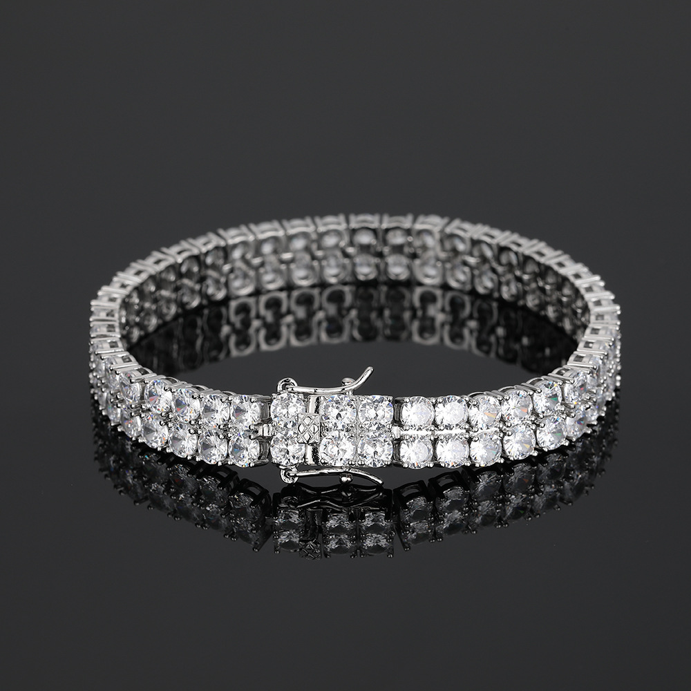 2 Row Tennis Chains Bracelet H - Tennis Bracelet Cubic recension och pris
