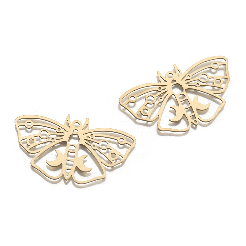 Raw Brass Moth Butterfly Charm - Butterfly Pendant Necklace recension och pris