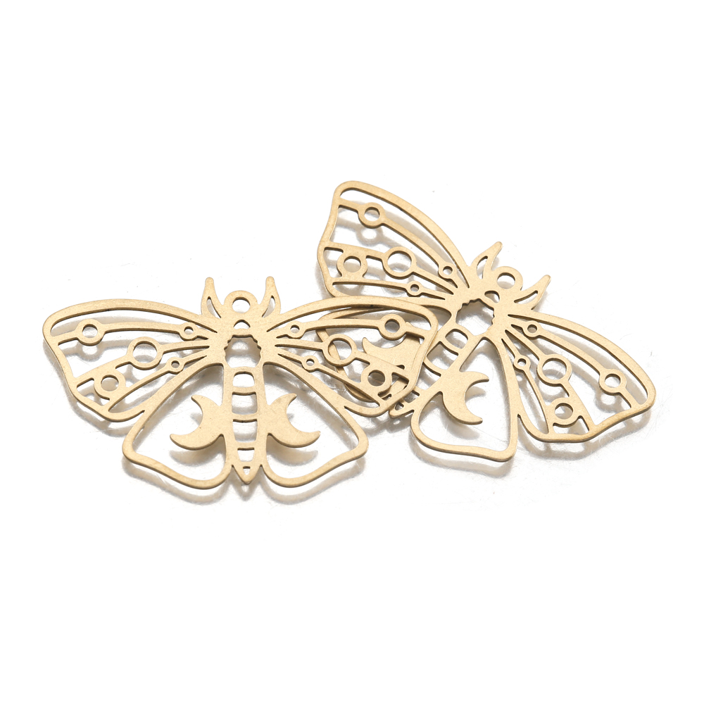 Raw Brass Moth Butterfly Charm - Butterfly Pendant Necklace recension och pris