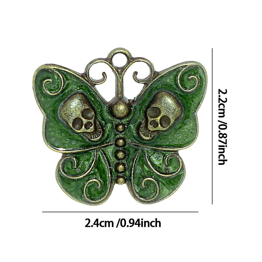 Gothic Skull Butterfly Enameli - Butterfly Pendant Necklace recension och pris