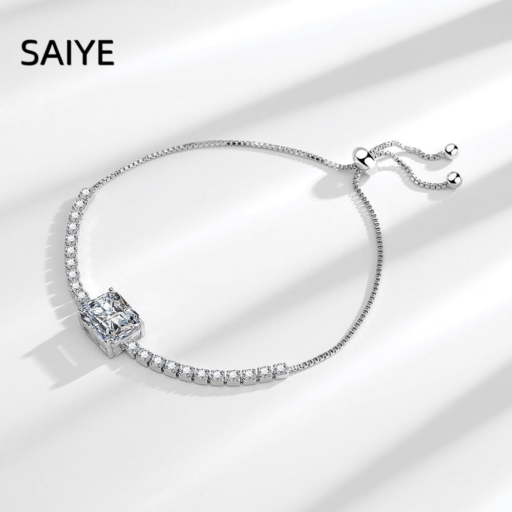 925 Sterling Silver Square Cut - Tennis Bracelet Cubic recension och pris